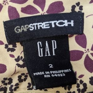 Gap strapless mini dress, purple and off white floral, size 2